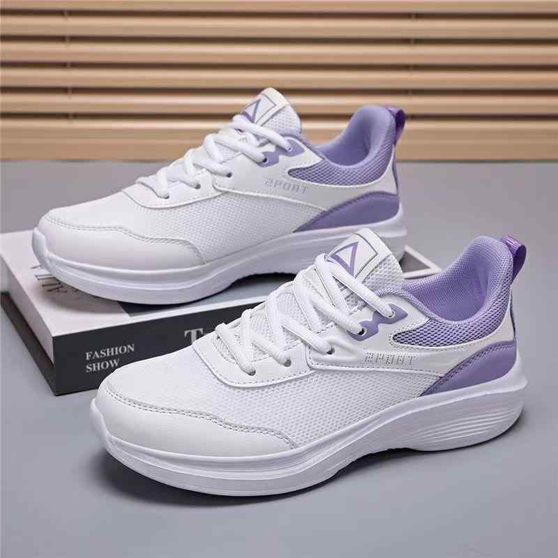 スニーカー レディース 通気性 厚底 ローカット 運動靴 スポーツシューズ 普段使い 旅行 滑り止め 白 ピンク系 黒(x2)