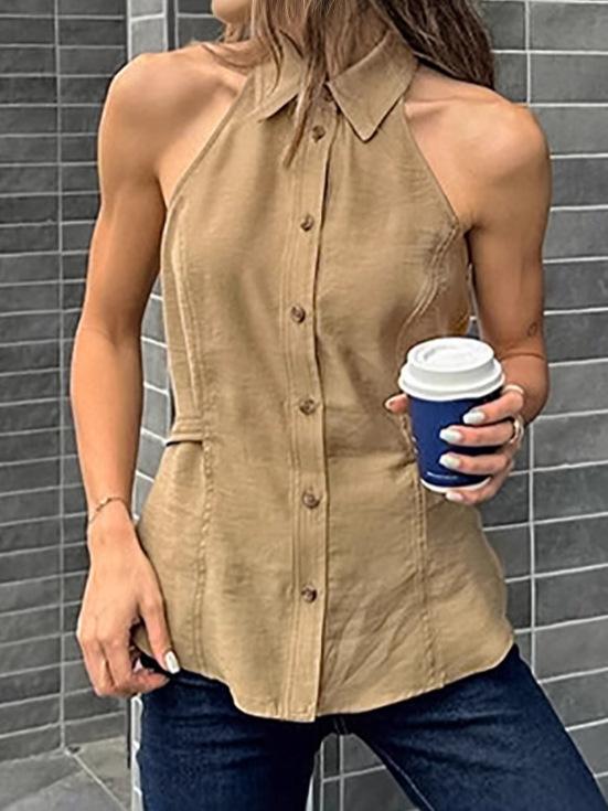 ベスト レディース 通勤 秋 カーキ 襟付き 無袖 トップス アウター ゆったり
