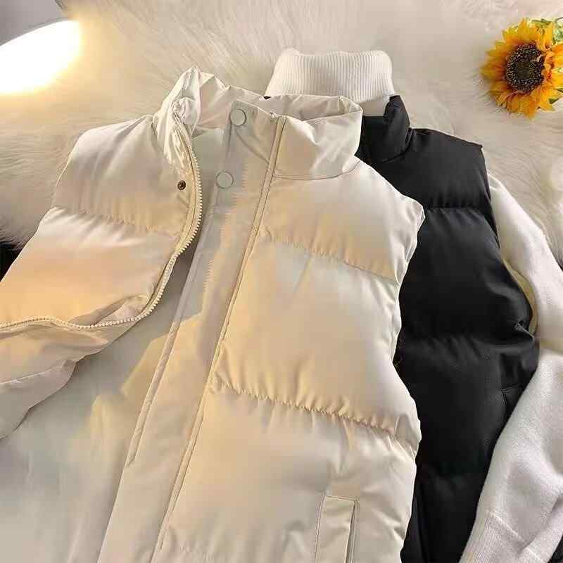 ベスト 秋冬 男性用 立襟 中綿 あったか チョッキ スリムフィット アウター 重ね着 防寒 ブラック ホワイト系