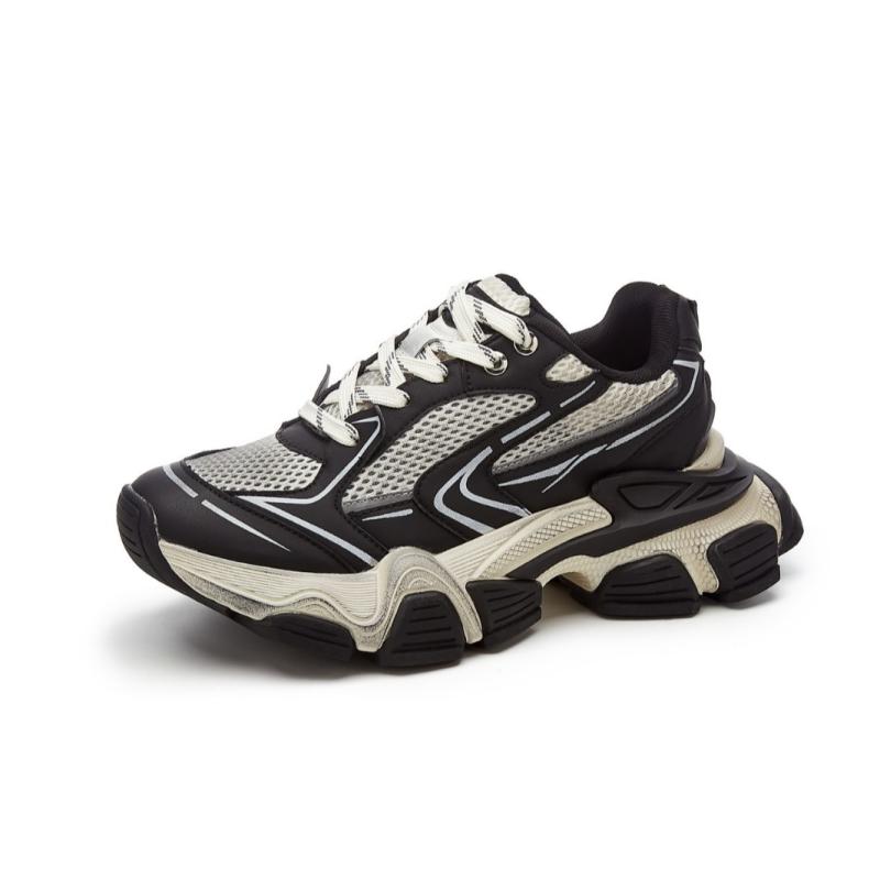 スニーカー レディース 厚底 メッシュ 通気性 スポーツ カジュアル 運動靴 ローカット 婦人靴 ブラック ピンク 225cm 23cm 235cm 24cm 245cm 25cm(x2)