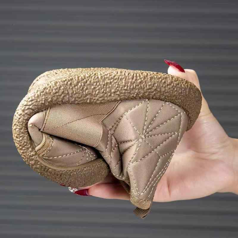 靴 レディース スノーブーツ 裏起毛 暖かい 防寒 フラットヒール ラウンドトゥ スリッポン カジュアル 秋冬 ブラック ベージュ