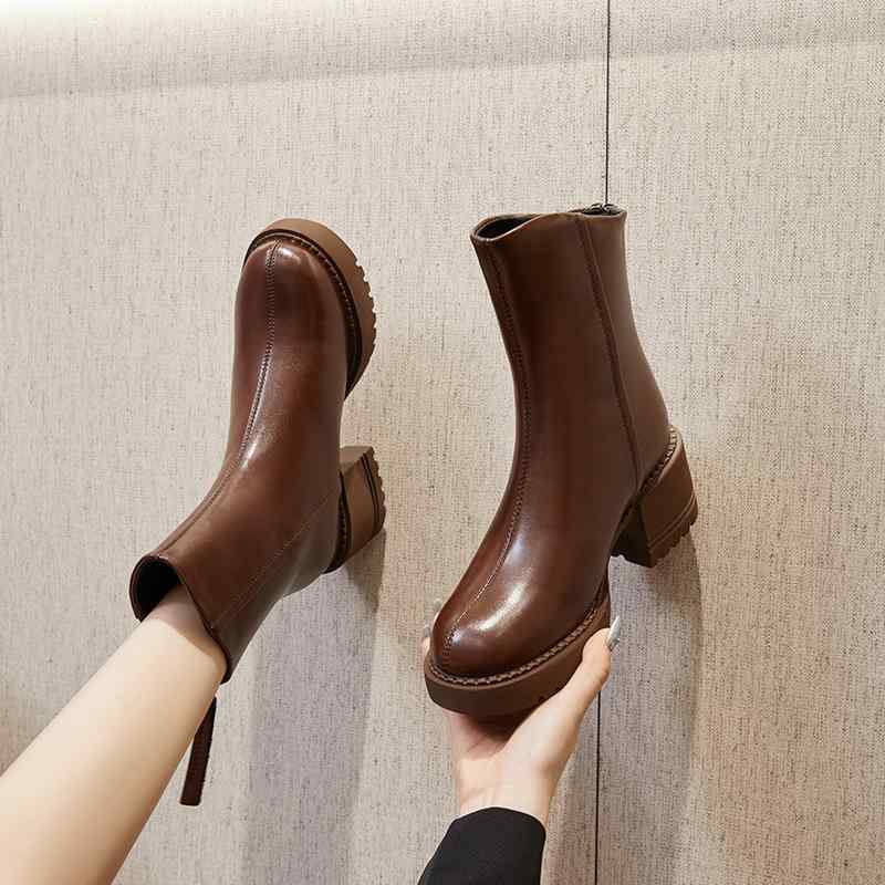 ブーツ レディース 秋冬 厚底 ショートブーツ レースアップ 革 エンジニアブーツ 黒 茶色 暖かい 防寒 ラウンドトゥ 6cmヒール インヒール 身長アップ カジュアル 歩きやすい 履きやすい 34 35 36 37 38 39 40(x2)