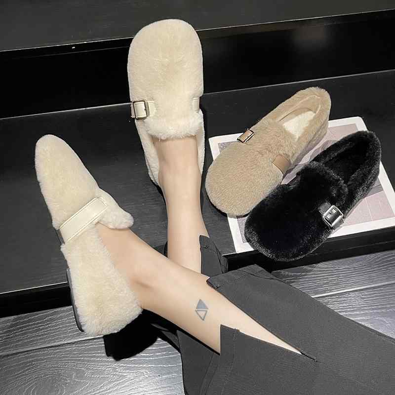 靴 レディース 豆ブーツ フラットヒール ラウンドトゥ スエード 秋冬 防水 滑り止め ベージュ系 カーキ ブラック