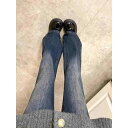 デニムパンツ レディース 秋冬 裏起毛 大きいサイズ ハイウエスト 梨形 骨格ウェーブ 体型カバー 美脚 ロングパンツ デニム ジーパン ジーンズ ワイド 通勤 ゆったり S M L XL 2XL 3XL 4XL 5XL