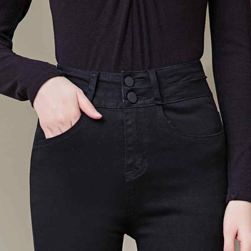 デニム レディース ジーンズ 高腰 大きいサイズ 裏起毛 厚手 スリム ストレッチ スキニー パンツ デニムパンツ ポケット付き ジーパン