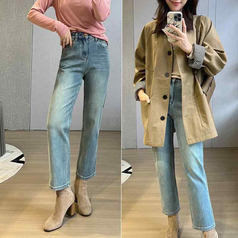 デニム レディース 高見え スキニー ジーンズ ストレッチ レッグライン 小尻見せ 美脚 ハイウエスト カジュアル ジーパン ズボン 浅ブルー 紺 ブラック