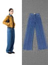 デニム レディース 高腰 ワイドレッグ ストレート 刺繡 ジーンズ パンツ ジーパン ブルージーンズ 欧美風 ストリートスタイル