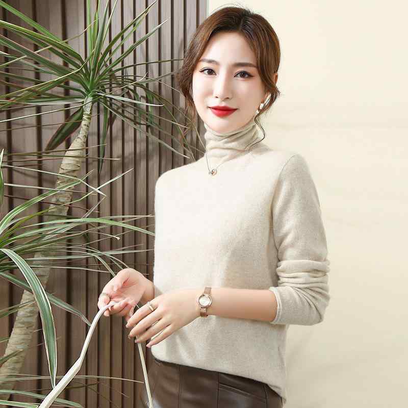 ニット レディース セーター プルオーバー ハイネック 長袖 トップス 無地 スリムフィット 秋冬 白 ベージュ 赤 紫 グレー ブラウン ブルー グリーン ブラック 通勤