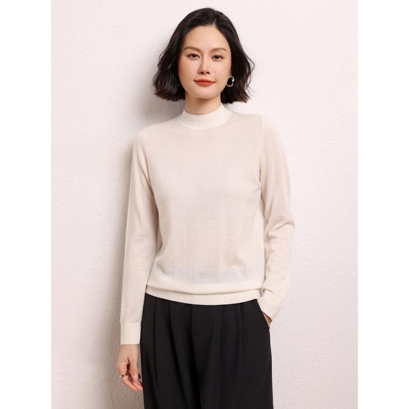 ニット レディース セーター 長袖 薄手 秋冬 ハーフネック プルオーバー トップス 通勤