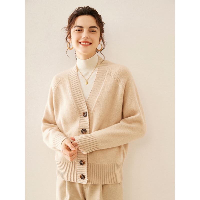 ニットカーディガン レディース Vネック 羊毛 タッチ 厚手 ゆったり ニットトップス 秋冬 あったか 通勤着 普段使い モカ 深 коричневый ブラック 青