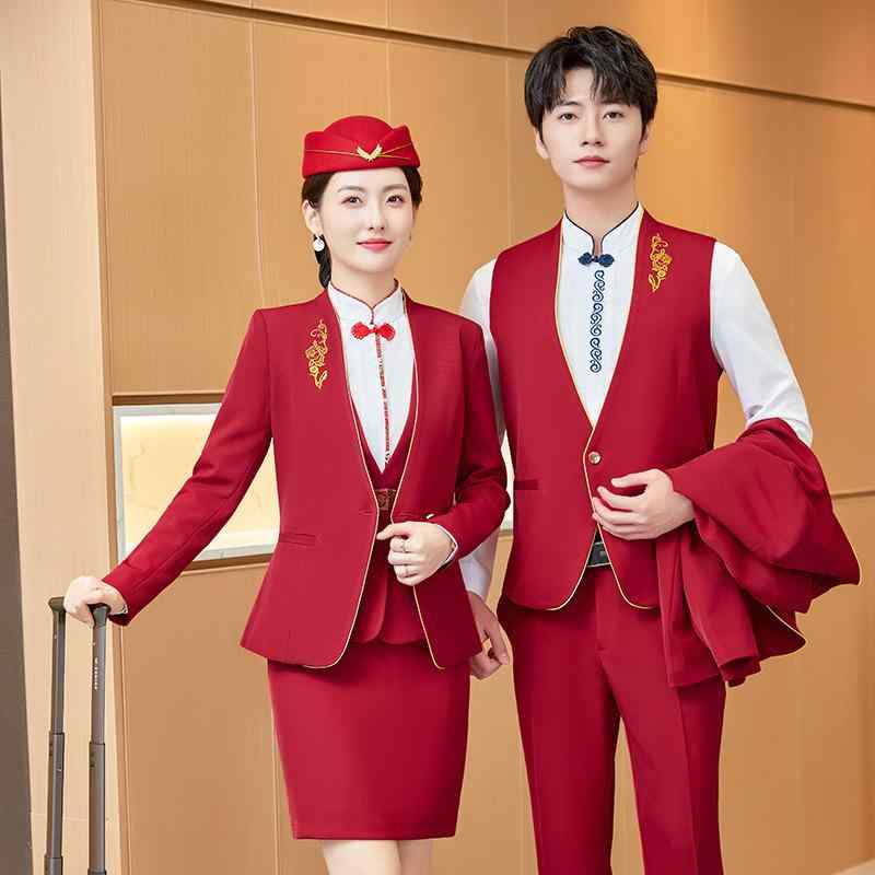 スーツ レディース メンズ ホテル フロント KTV 中華料理 レストラン 受付 制服 長袖 ズボン スカート ..