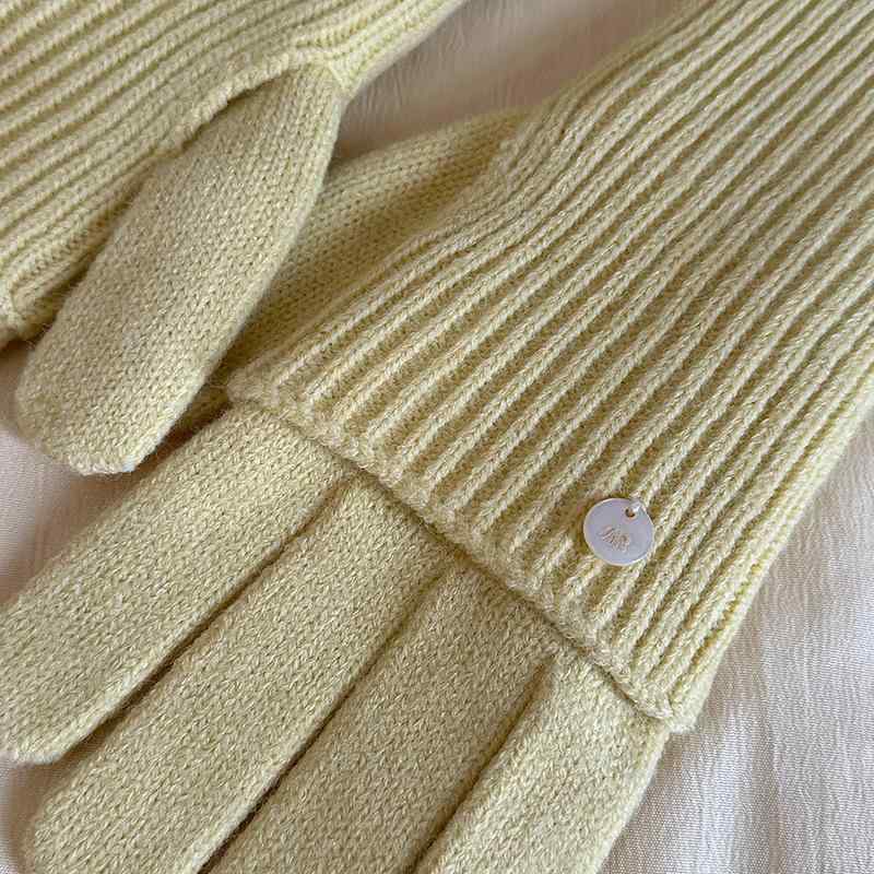 手袋 レディース ニット手袋 スマートフォン対応 秋冬 あったか ミトン 手ぶくろ フリーサイズ 無地 ガ..