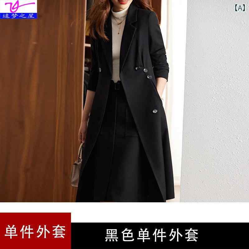 コート レディース スプリングコート トレンチコート ミドル丈 ポリエステル テーラード ダブルブレスト 無地 ゆったり 通勤 オフィス カジュアル かわいい きれいめ S M L XL 2XL 3XL 4XL