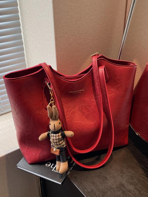 トートバッグ レディース 大容量 通勤 鞄 ソフト PUレザー 肩掛け 手提げ 横型 黒 ブラック ブラウン ..