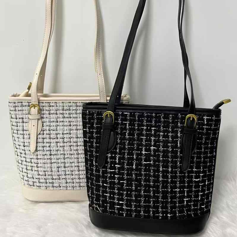 バッグ レディース ハンドバッグ ショルダーバッグ 千鳥格子柄 PUレザー 中 水桶型 大容量 普段使い 通..