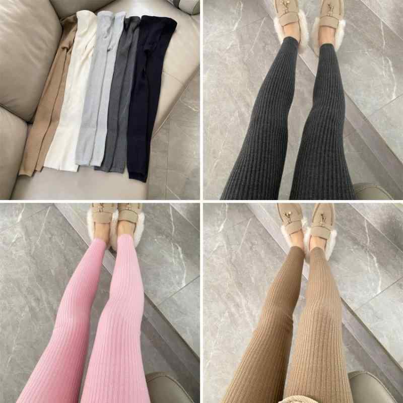 レギンス レディース ウール混紡 あったか 厚手 ニット スキニーパンツ 無地 ロングパンツ 伸縮性 ストレッチ 普段使い オフィスカジュアル 春秋冬 グレー グレー