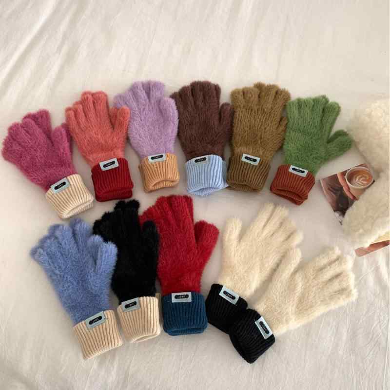 手袋 レディース ニット カシミヤ 手袋 秋冬 スマートフォン対応 裏起毛 厚手 防寒 韓国風 かわいい 赤..