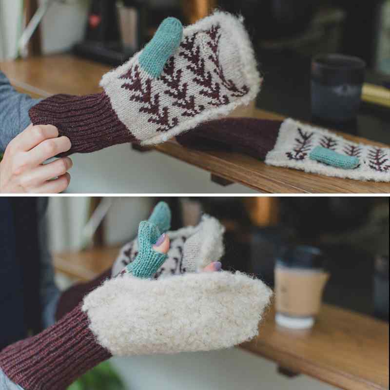 手袋 女性用 冬用 ニット手袋 ウール混紡 フルフィンガー グローブ ペア 防寒 暖かい アウトドア バイク 自転車 アーガイル柄 グレー カーキ ブルー グリーン ブラウン ベージュ 秋冬