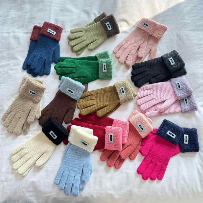 手袋 レディース 冬用手袋 スマートフォン対応 指なし ニット手袋 配色 グローブ 暖かい 防寒 自転車 ..