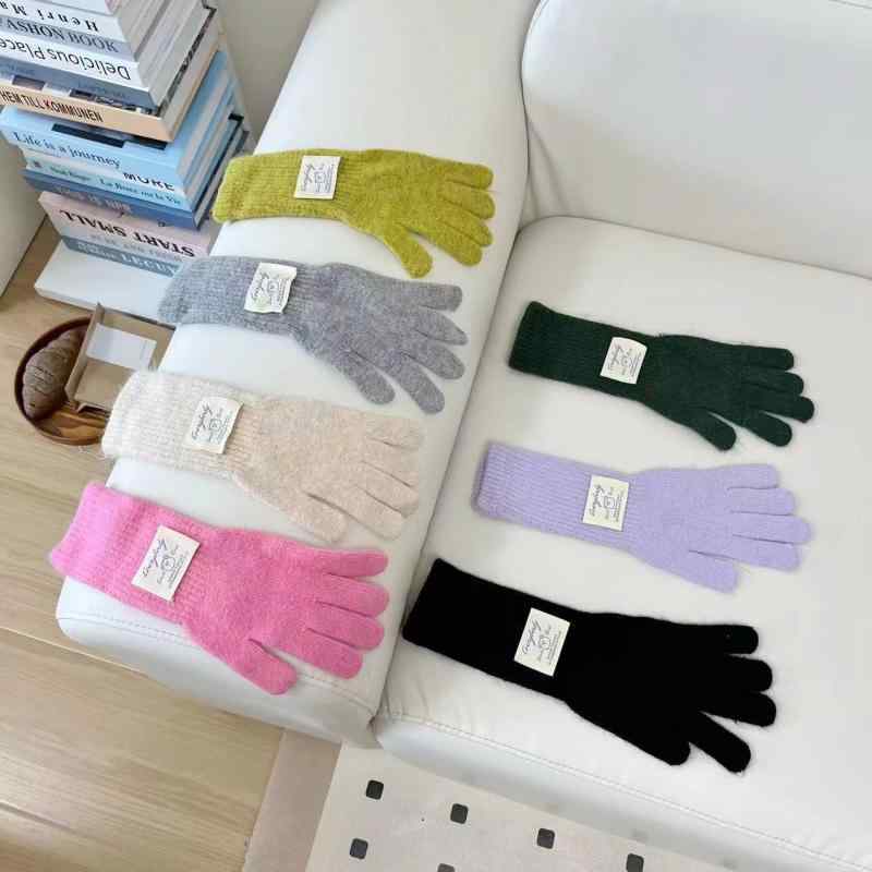 手袋 レディース 秋冬 暖かい ニット グローブ 分指 ミトン ラビットファー風 タッチパネル対応 スマー..