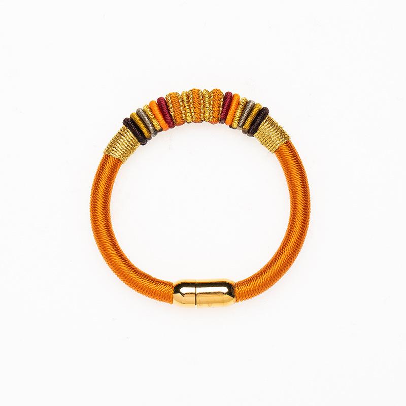 ブレスレット レディース メンズ ミサンガ 民族風 編み込み マグネット 金剛杵 お守り ペアアクセサリー 赤 黒 緑 シルバー2