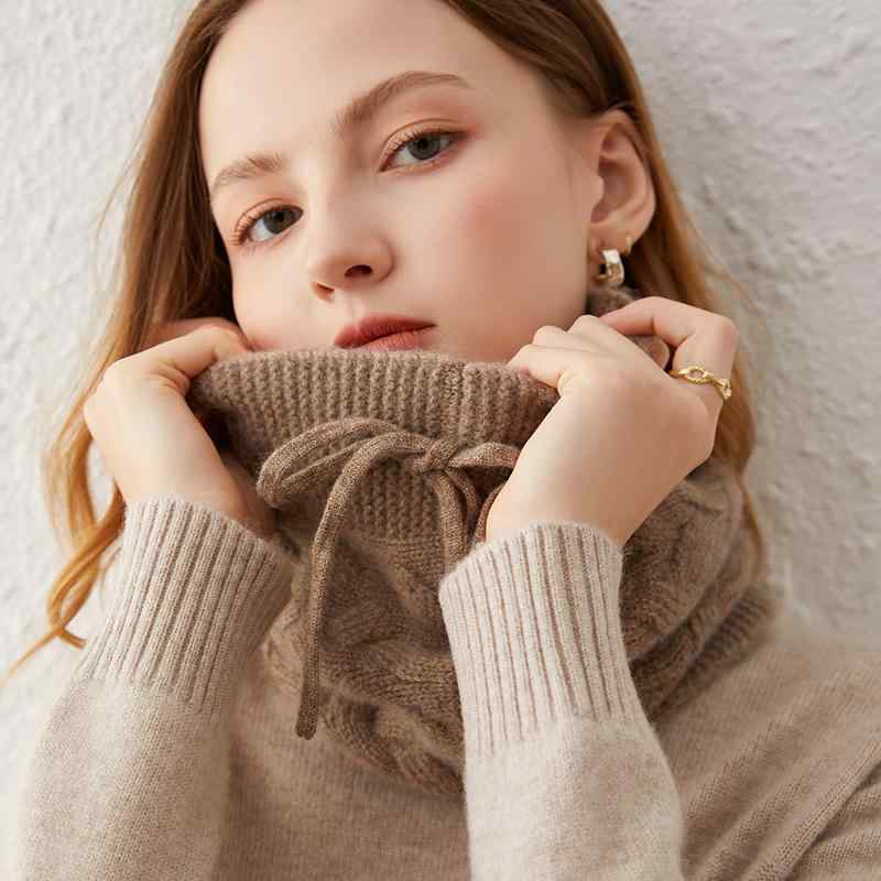 ニット帽 レディース ニット 羊毛 ウール ネックウォーマー 一体型 2way あったか 防寒 秋冬 ブラック グレー ベージュ(4)