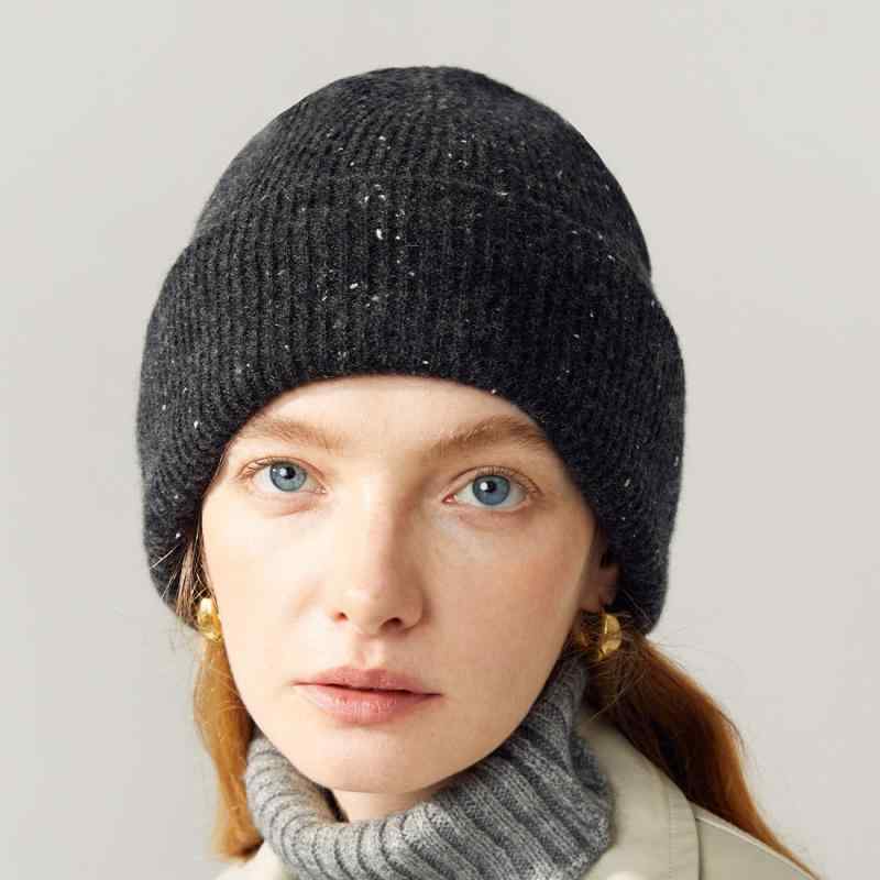 ニット帽 レディース 秋冬 保温 防寒 羊毛 ウール混紡 小顔効果 大頭 暖かい かわいい おしゃれ カラフル ドット(4)