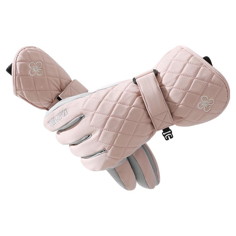 手袋 レディース 防寒グローブ 防水 防風 スマートフォン対応 スポーツ アウトドア 裏起毛 暖かい スキー 秋冬 ピンク系 ブラック グレー