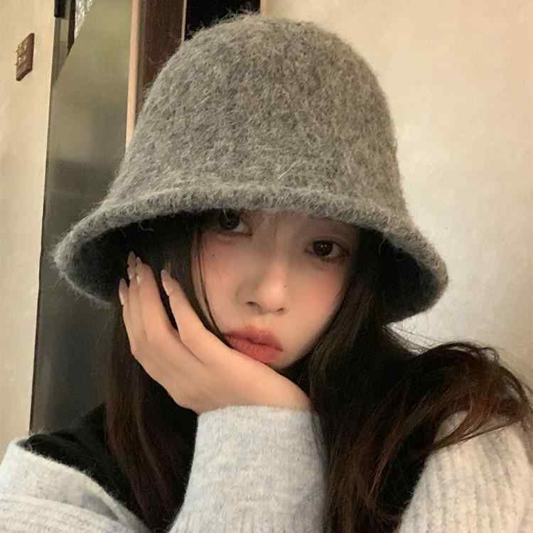 帽子 レディース 秋冬 保温性 ニット帽 バケットハット 小顔効果 あったか 混色 無地 普段使い グレー ピンク系 グリーン ブラック・製品カテゴリ: バケットハット・適合シーズン: 冬.秋・帽子の頂点のスタイル: 丸いドーム・つばのスタ...