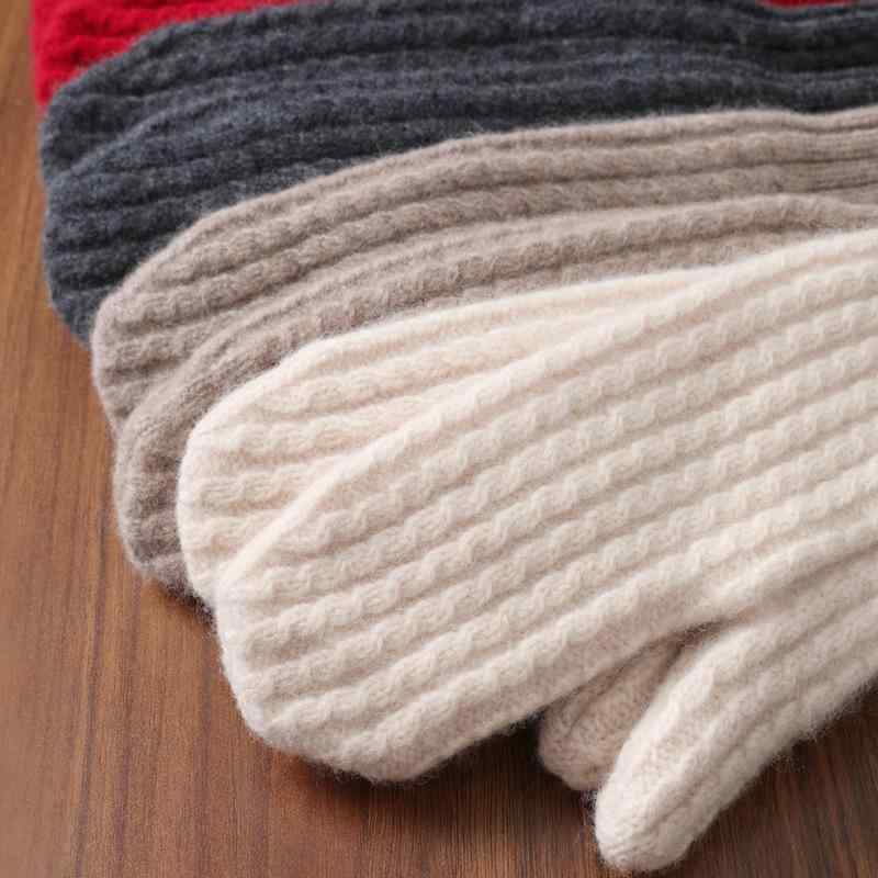 手袋 レディース 羊毛 ウール 手袋 秋冬 防寒 あったか ニット グローブ 紫 グレー 黒 赤 通勤 通学