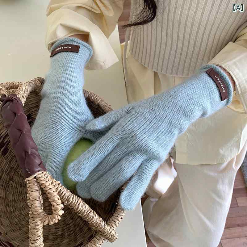 手袋 レディース 冬用手袋 スマートフォン対応 羊毛 分指 あったか 無地 きれいめ おしゃれ 防寒 天 ब्लू 暗い赤 紺色 あけぼの 黒 乳白 ライトグリーン ダークグレー ダークブラウン 麻 フリーサイズ2