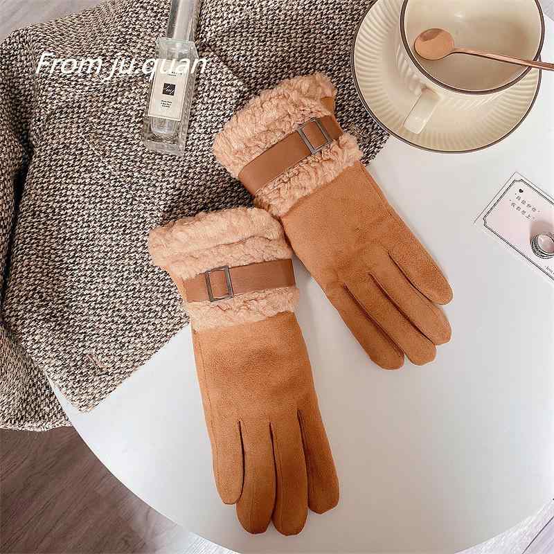 手袋 レディース 防寒 グローブ ミトンタイプ アウトドア バイク 自転車 スキー スマホ対応 ボア裏地 あったか 手ぶくろ 冬 カフェオレ ベージュ グレー ブラック かわいい レトロ2