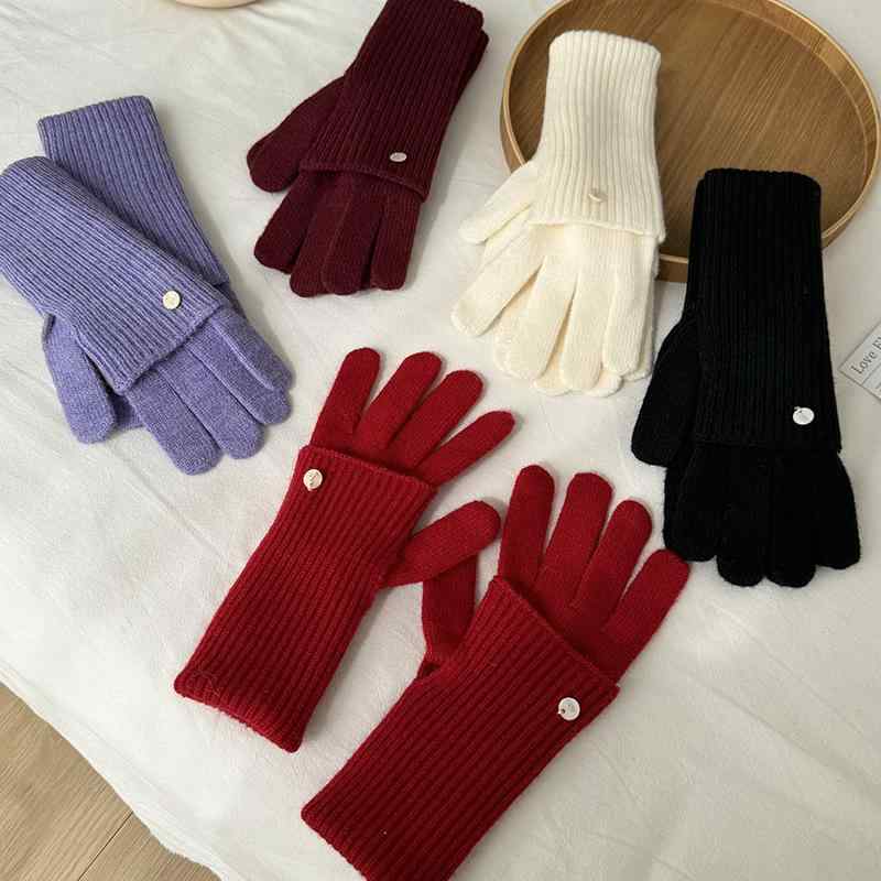手袋 レディース ニット手袋 スマートフォン対応 防寒手袋 ウール混紡 秋冬 白 黒 赤 ワインレッド 紫 ..