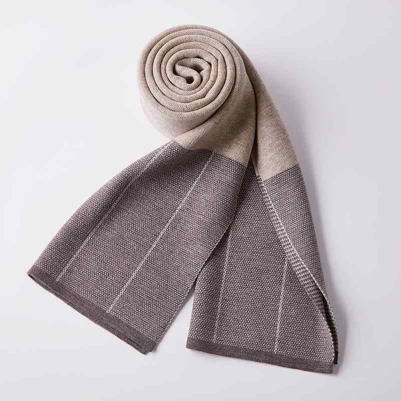 マフラー メンズ 男性用 羊毛 ウール ニット 格子柄 秋冬 防寒 あったか 暖かい ファッション 黒 ブラック ワインレッド キャメル ブルーグレー 180cm 30cm