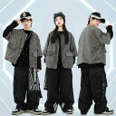 子供服 女の子 男の子 ダンス衣装 ヒップホップ ストリートダンス B系 上下セット ジャージ パンツ 舞台 演出服 ポリエステル