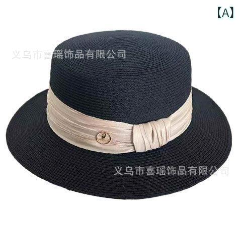 麦わら帽子 レディース 婦人帽子 春夏 平天ハット リボン 日焼け防止 折りたたみ 遮光 通気性 日よけ帽..