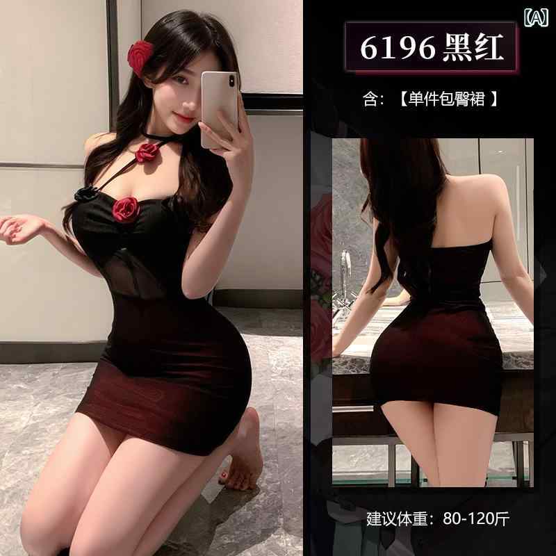 コスプレ衣装 かわいい少女 制服 網紗 弾力ニット 赤 黒 レッド ミニスカート ボディコン セクシー ラ..