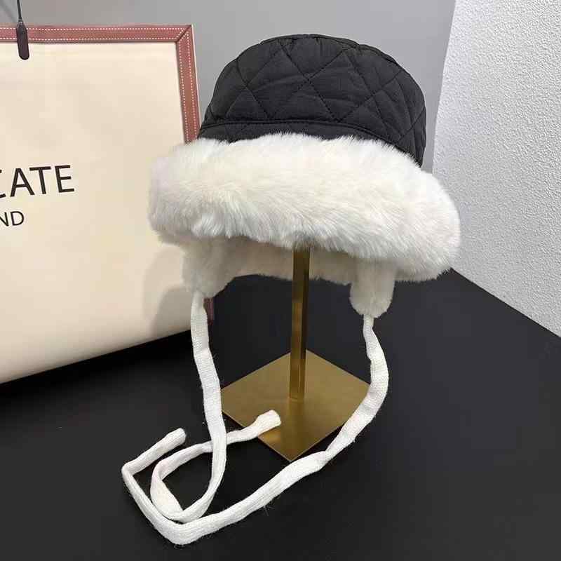 帽子 レディース 秋冬 ボア あったか イヤーマフ バケットハット 防寒 無地 小顔効果 かわいい おしゃれ ブラック ベージュ カーキ グレー(4)