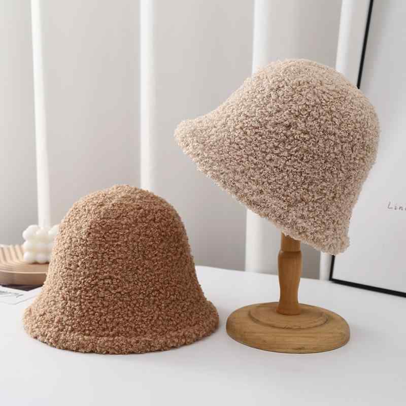帽子 レディース 秋冬 羊毛 バケットハット 防寒 保温 耳あて付き ハット 韓国風 かわいい おしゃれ ベージュ カーキ ブラック ホワイト ピンク コーヒー色2