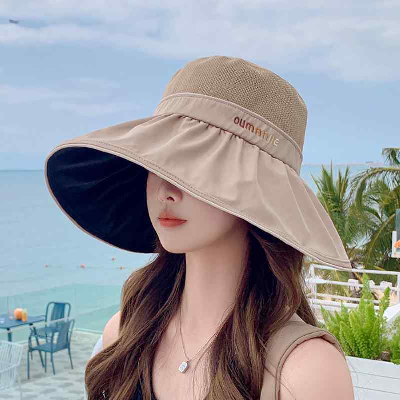 帽子 レディース 麦わら帽子 つば広 UVカット 日焼け防止 紫外線対策 英字ロゴ入り ベージュ カーキ ブラック ブルー ピンク パープル 春夏
