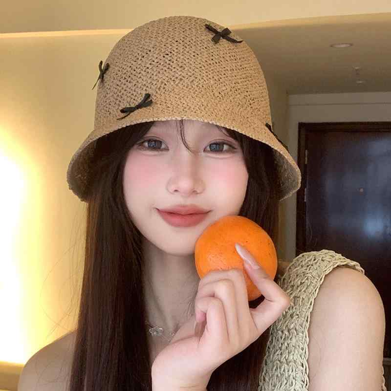 麦わら帽子 レディース 春夏 UVカット 遮光 接触冷感 漁師帽 バケットハット 帽子 かわいい 花柄 リボン ベージュ カーキ色 通気性 遮熱 日焼け防止 海 ビーチ アウトドア