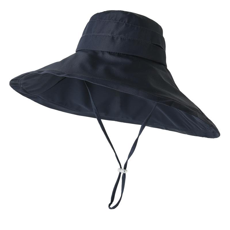 麦わら帽子 レディース 漁夫帽 つば広 UVカット 紫外線対策 日焼け防止 折りたたみ ハット カーキ ブラ..