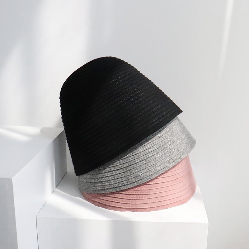 帽子 レディース 秋冬 ウール バケットハット 手作り あたたかい 折りたたみ ハット 女性用 防寒 おしゃれ かわいい 旅行2