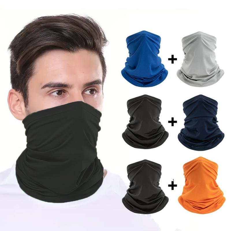 ネックウォーマー 男性用 通気性 多機能 スヌード マフラー アウトドア用品 黒 ブラック 紺 ネイビー ..