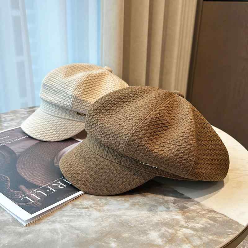 帽子 レディース 八角帽 ベレー帽 英国風 レトロ 小顔効果 カジュアル ポリエステル ブラック アイボリー カーキ コーヒー色 春夏 秋冬・製品カテゴリ: 八角帽・適合シーズン: 四季・帽子のタイプ: 円頂・つばのタイプ: 弯檐・カラー: ブラック, 米白色, カーキ色, コーヒー色・サイズ: 成人55-58cm・機能: 遮陽・スタイル: 百搭, 優雅, カジュアル, スポーツ, ファッションOL, 简约, 欧美, 轻奢风・生地の名称: 滌綸・主な生地の成分: 滌綸（聚酯繊維）・主な生地の成分含有量: 71%-80%・スタイル分類: ファッション通勤