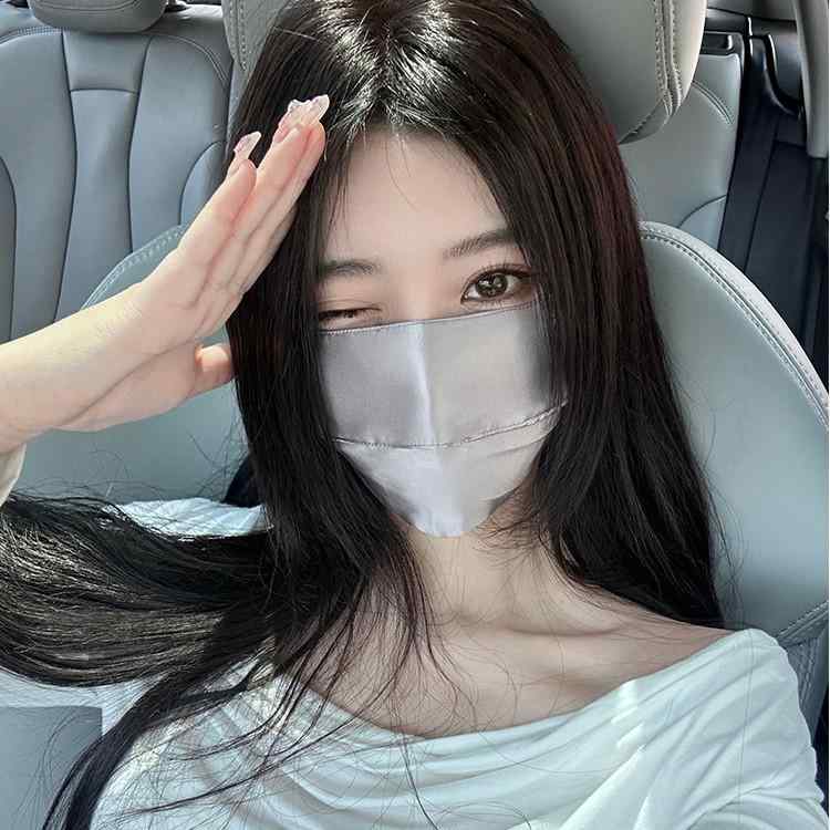 マスク レディース 日焼け防止 フェイスカバー 紫外線対策 100% 桑絹 シルク 接触冷感 速乾 通気性 超..