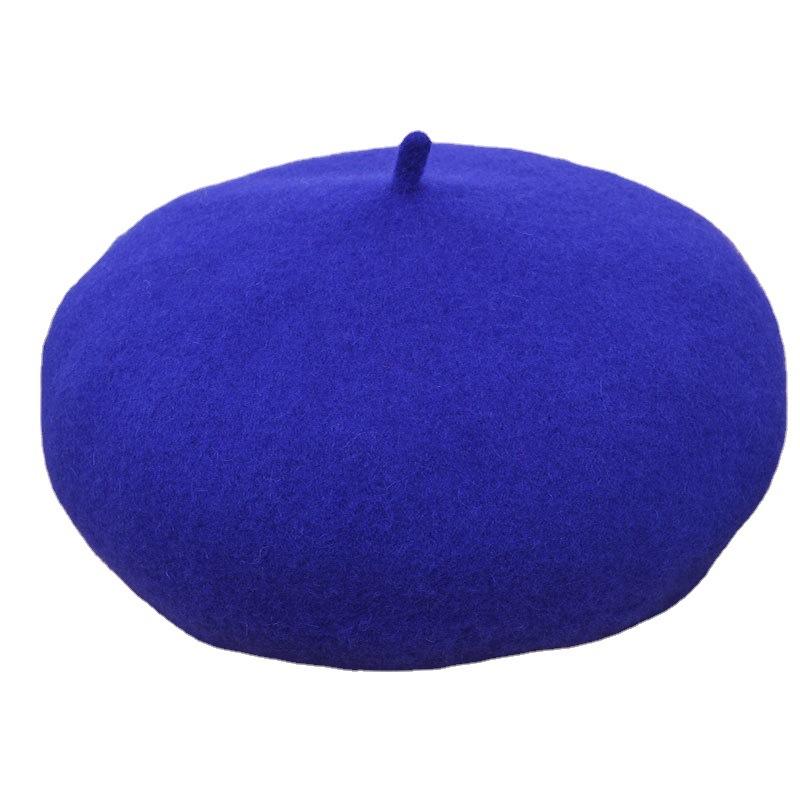 ベレー帽 レディース 秋冬 ウール混 帽子 調節可能 無地 ブラック ホワイト ピンク ベージュ レッド ブラウン ネイビー グレー キャラメル コーヒー ブルー2