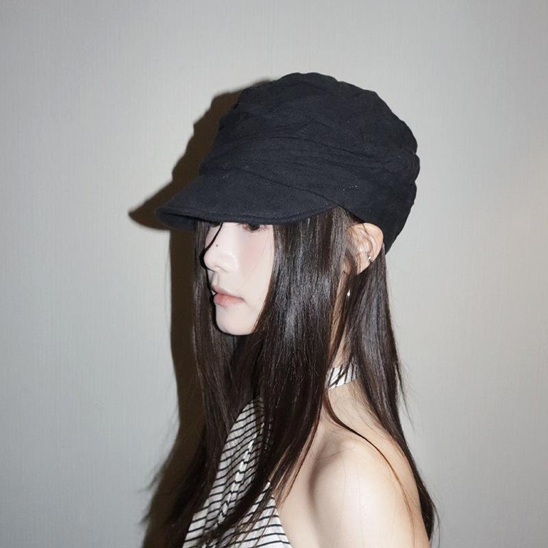 帽子 レディース 春夏 キャップ メンズ 男性用 ベレー帽 八角帽 コットン リネン 紫外線対策 日よけ 通気性 ブラック ベージュ2(4)