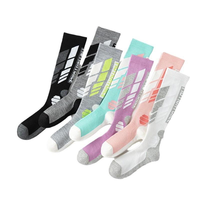 靴下 レディース スキー ソックス 厚手 防寒 速乾 ロング丈 スポーツ アウトドア 登山 ランニング 滑り止め 圧縮 ウール 秋冬