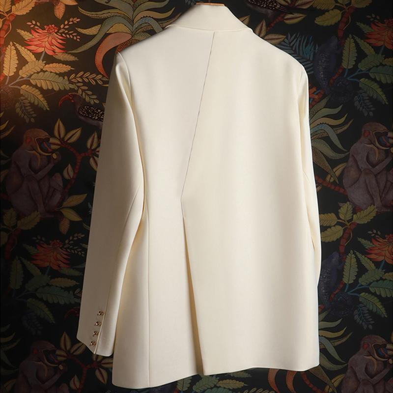 ジャケット レディース 春秋 デザイン 長袖 テーラード ポリエステル ブラック ベージュ オフィスカジュアル 通勤(4)